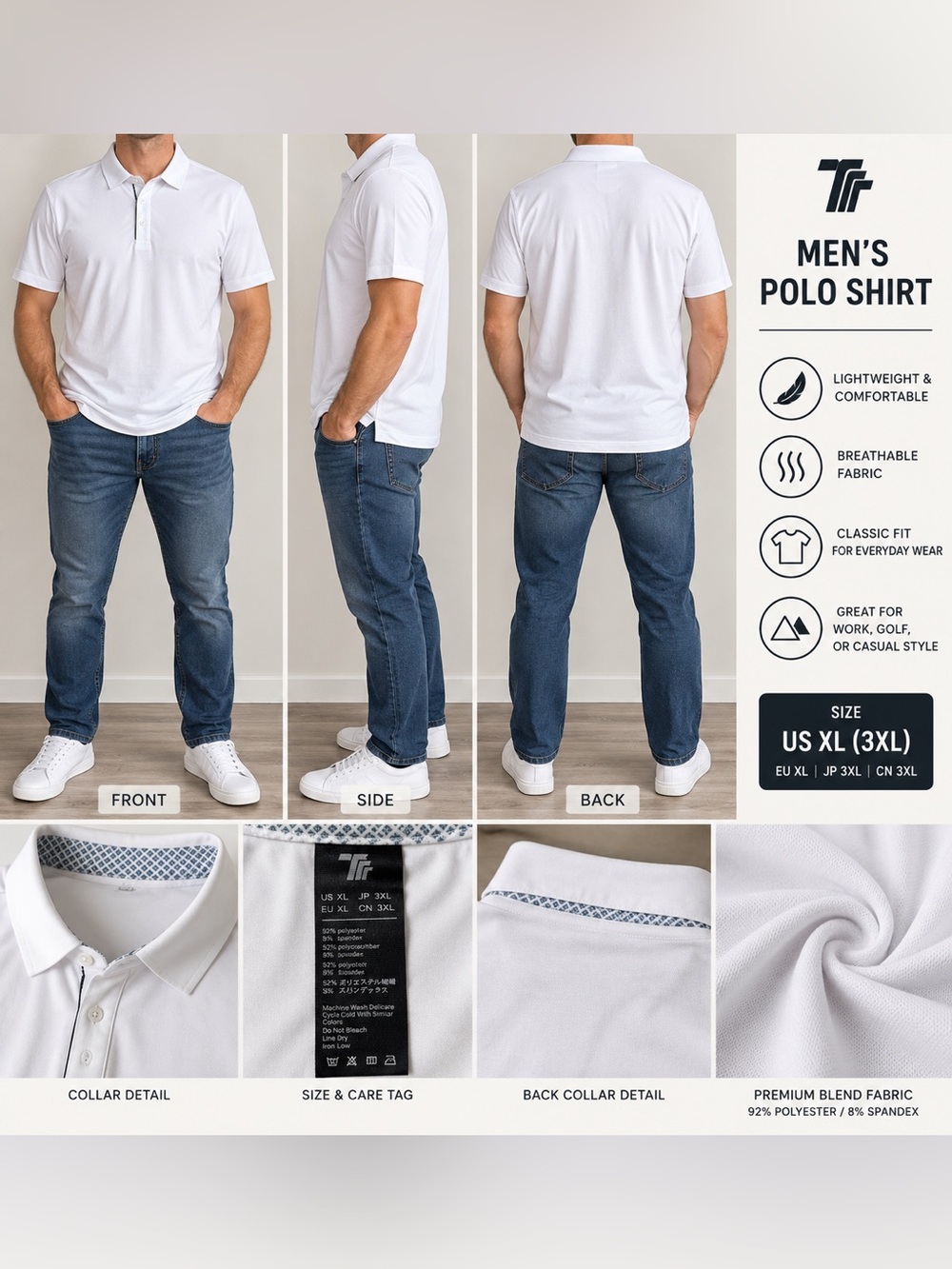 Trafalgar Men's White Polo Shirt